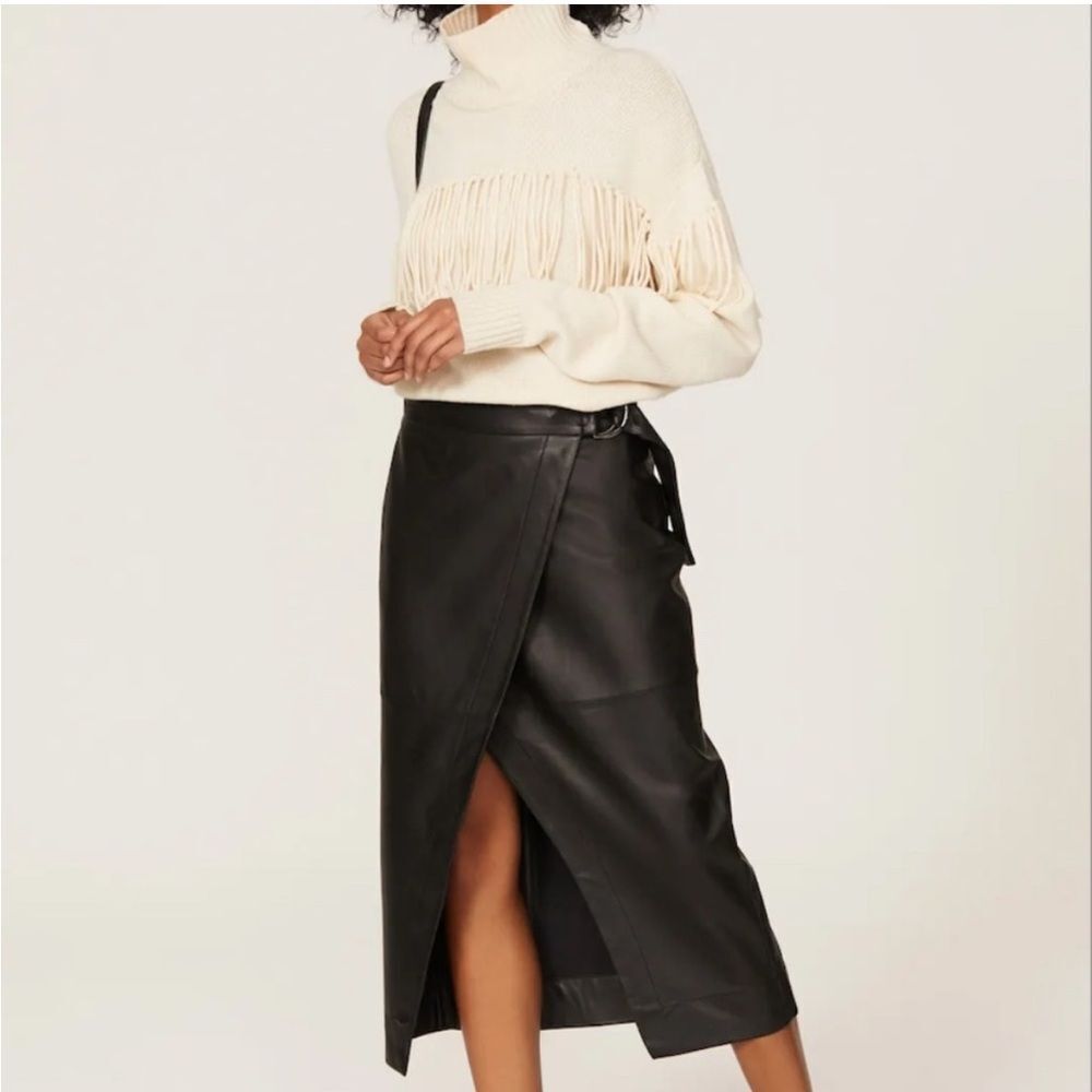 Ted‎ baker black leather asymmetric skirt 1